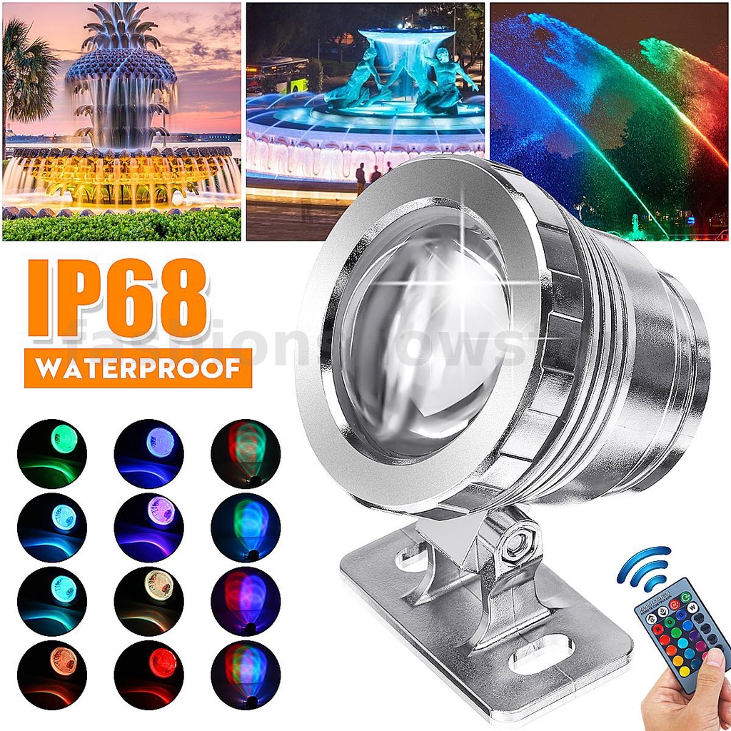 20W RGB LED Light Fountain Pool Pond Spotlight Fountain Light Aquarium ...