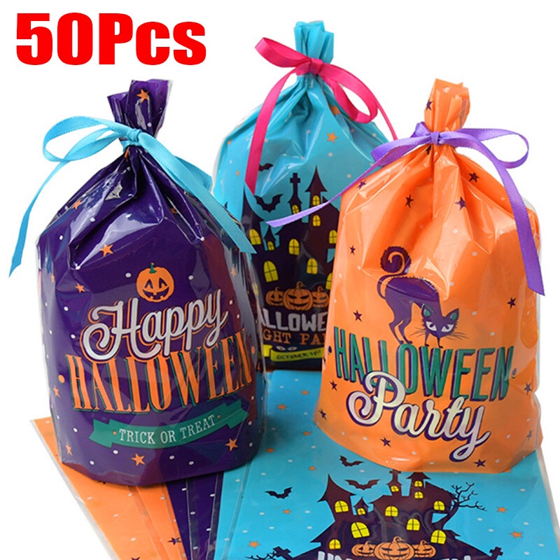 50Pack Halloween Candy Bags Cute Gift Bag Trick or Treat Gifts for