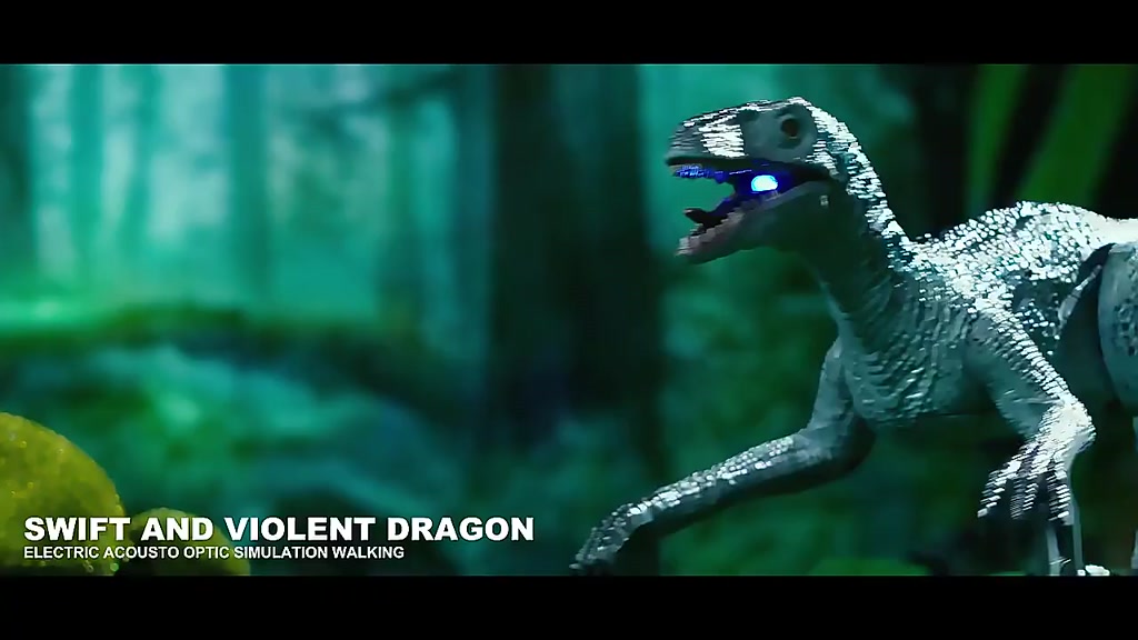 RC Jurassic Dinosaur World Velociraptor Blue Remote Control Dinosaur ...