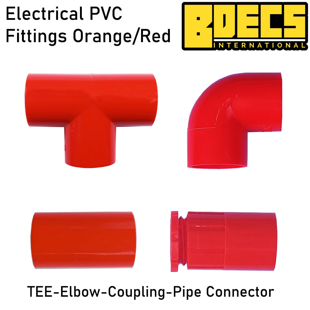 Electrical Pipe Fittings TEE, Coupling, Pipe Connector & Elbow Red
