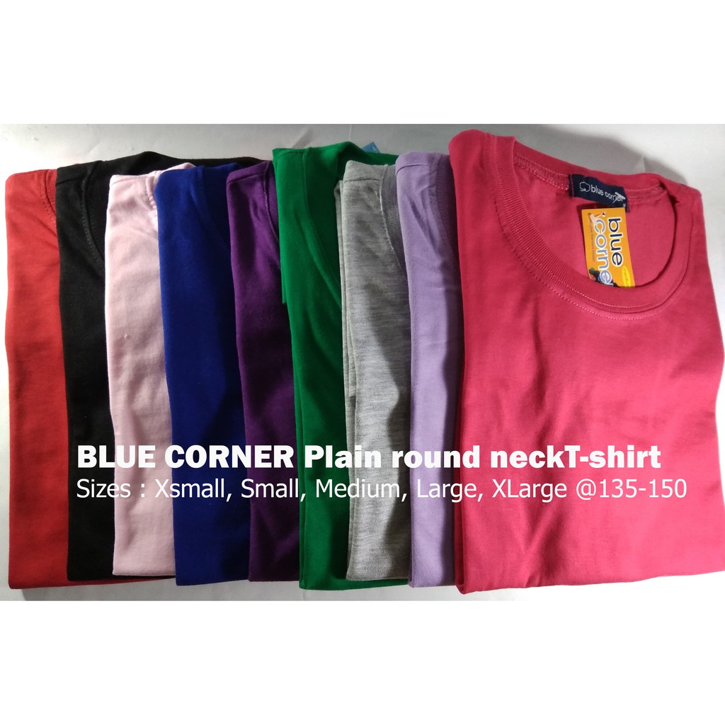Original Blue Corner plain round neck Tshirts (colored) Shopee