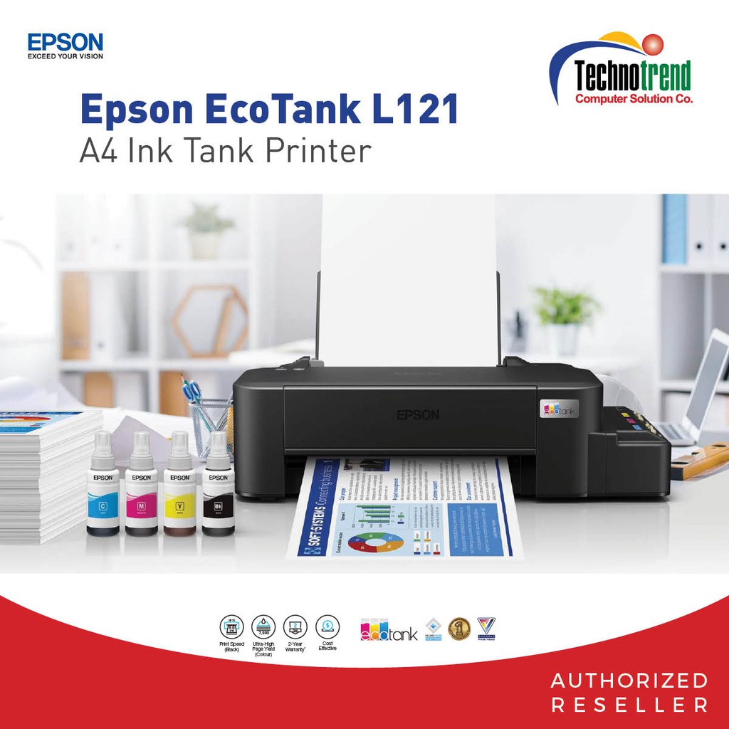 Epson L121 Ecotank A4 Ink Tank Single Function Printer Shopee Philippines 7264