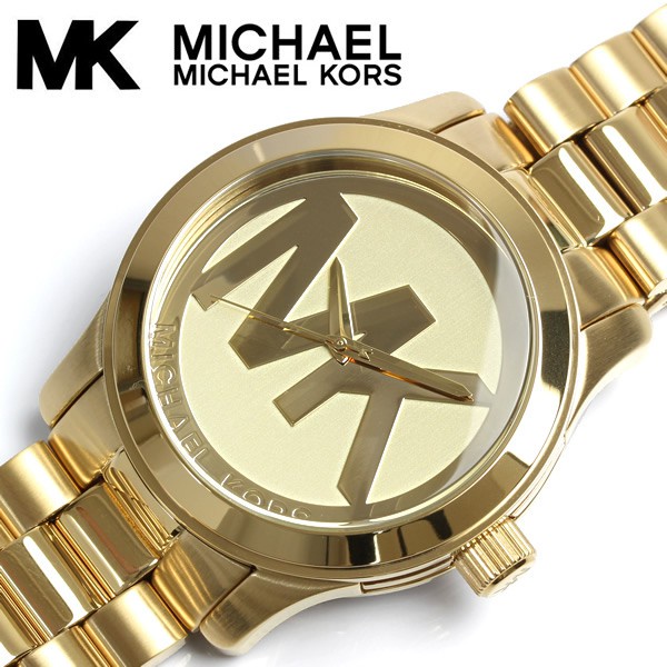 Michael kors watch with big mk logo sale