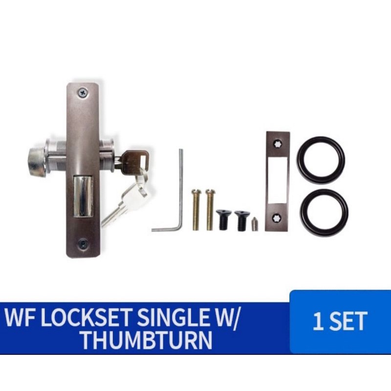 WF LOCKSET FOR ALUMINUM DOORS(BROWN/SILVER) | Shopee Philippines
