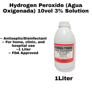 Agua Oxigenada (Hydrogen Peroxide) 500ml/1Liter 10vol 3%Solution