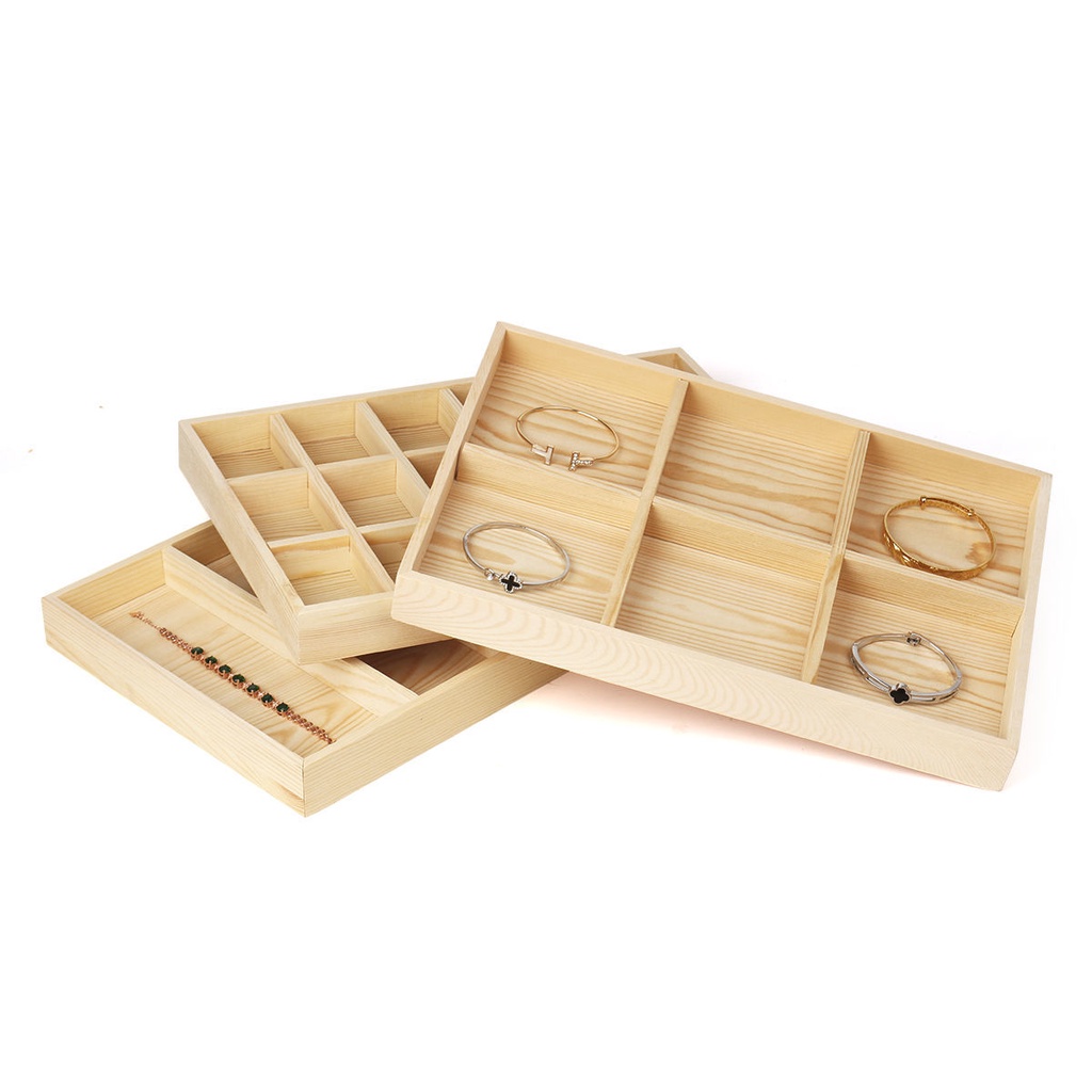 Solid wood jewelry storage tray jewelry look at the tray table ...