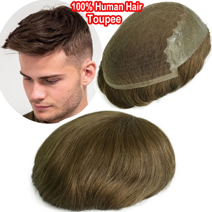 Men Wig 100 Human Hair Toupee Male Wigs Hair Extensions Short