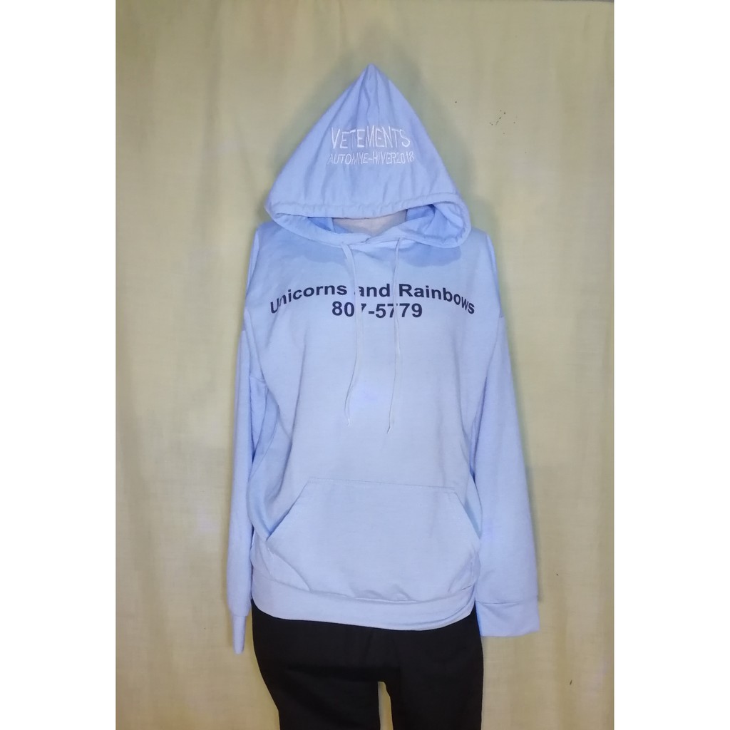 Vetements hoodie Unicorns and Rainbow in Blue replica jogging