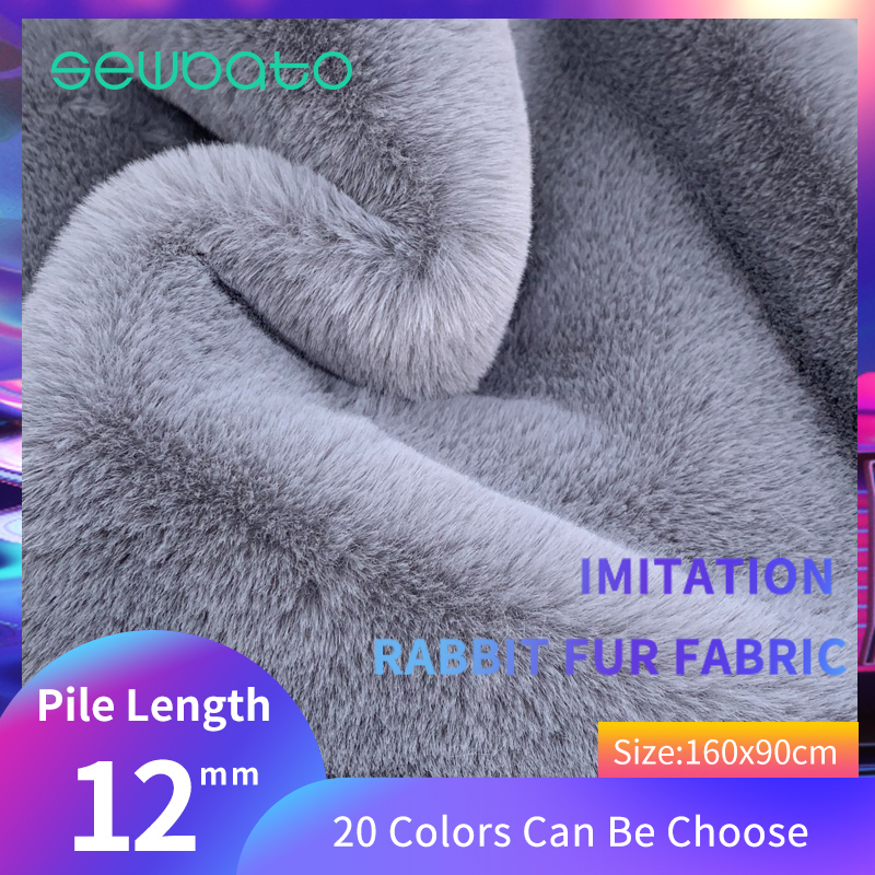 800gram 160x100CM Width Super Soft Faux Rabbit Fur 12mm Faux Fur Fabric ...
