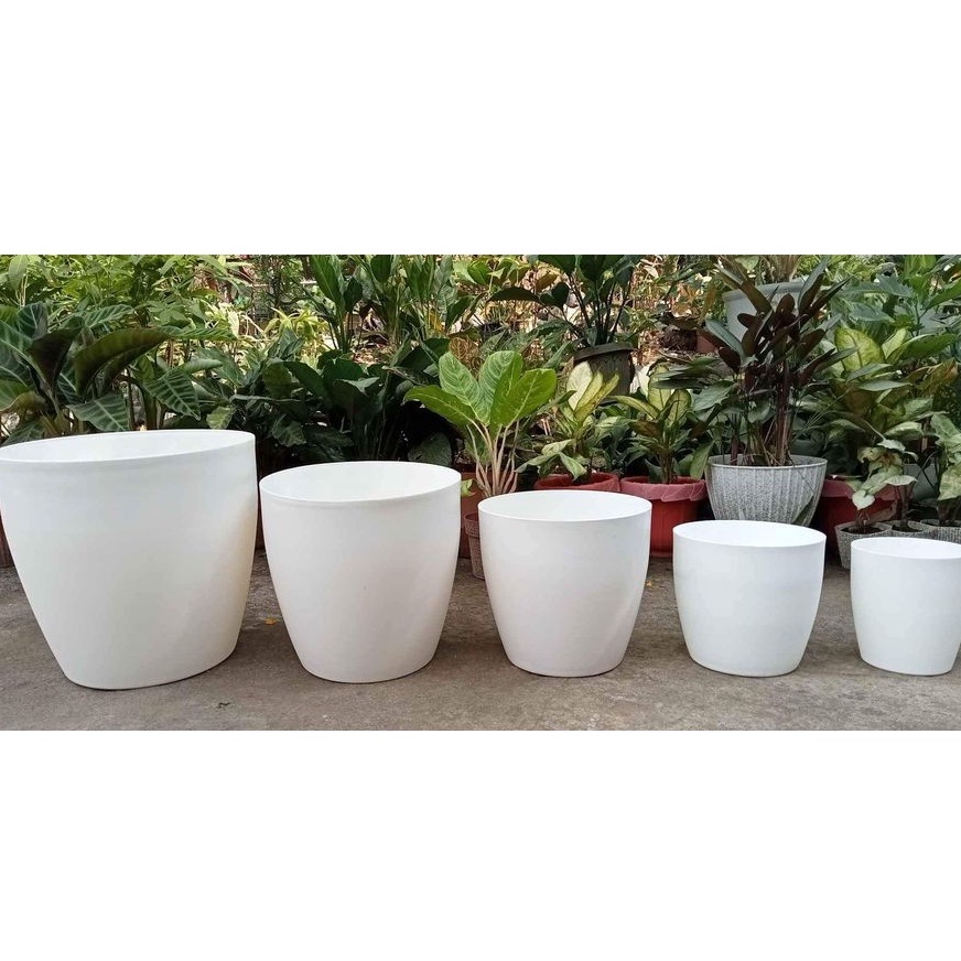 FLOWER POT CLASSY MINIMALIST WHITE COLOR SMALL MEDIUM LARGE | Shopee ...