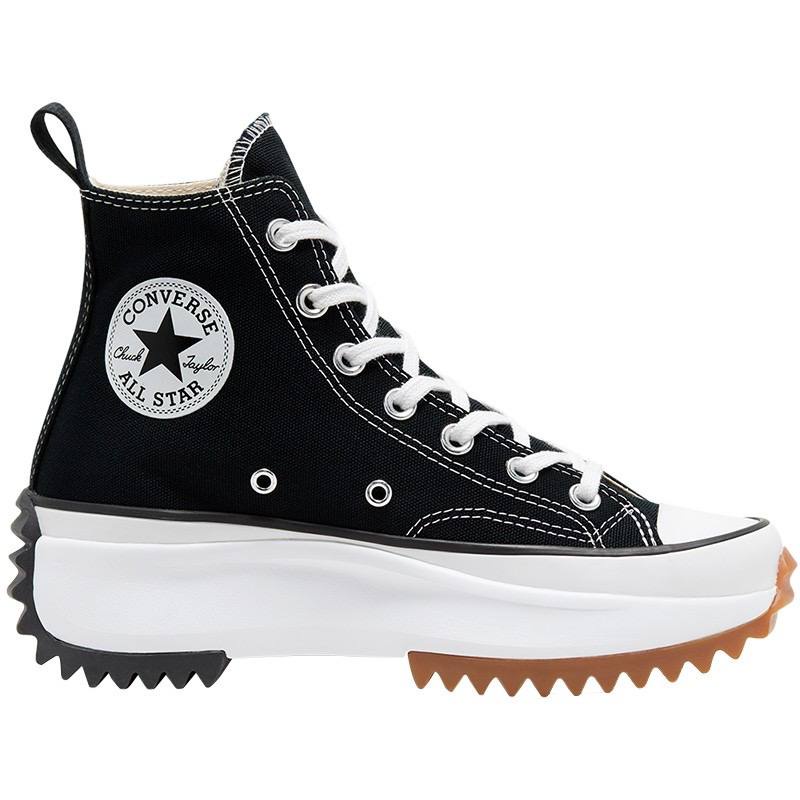 S New Fashion Girls Converse Run Star Hike Lugged High Top Personality Black White Casual Sneakers