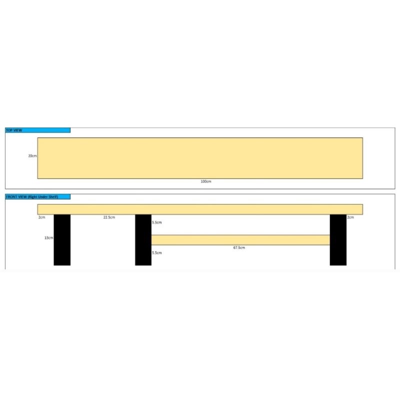 DUAL MONITOR RISER | MONITOR STAND with under shelf | L- 100cm/ W-20cm ...