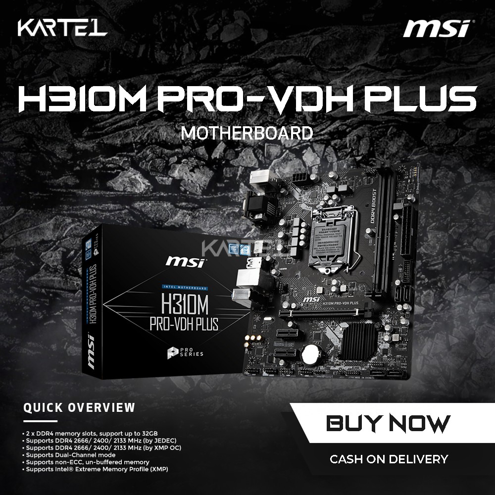 MSI H310M PRO-VDH Motherboard Socket 1151 Pcie Ddr4 with DDR4 Boost ...