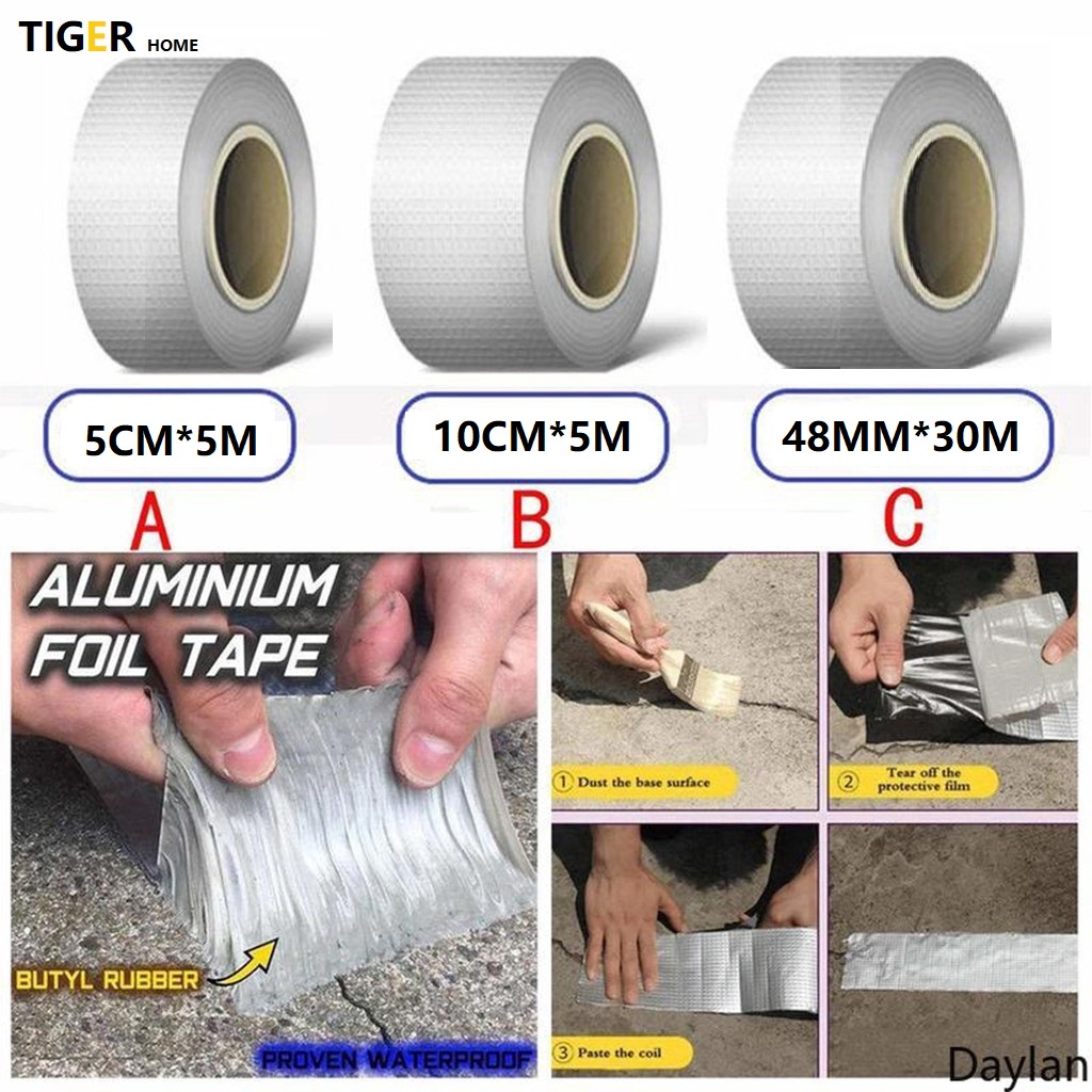 10cm*5m leak-proof aluminum foil waterproof tape super strong repair ...