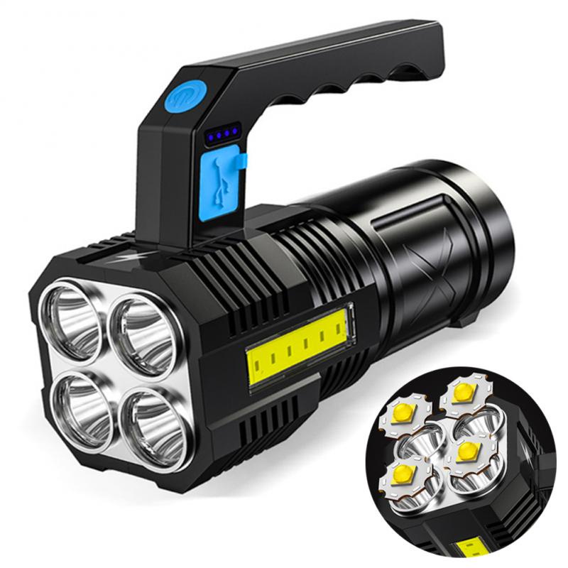 Korn Brawl Ikke nok Strong Light LED Flashlight Portable Spotlights Super Bright 4LED Outdoor  Patrol Searchlight | Shopee Philippines
