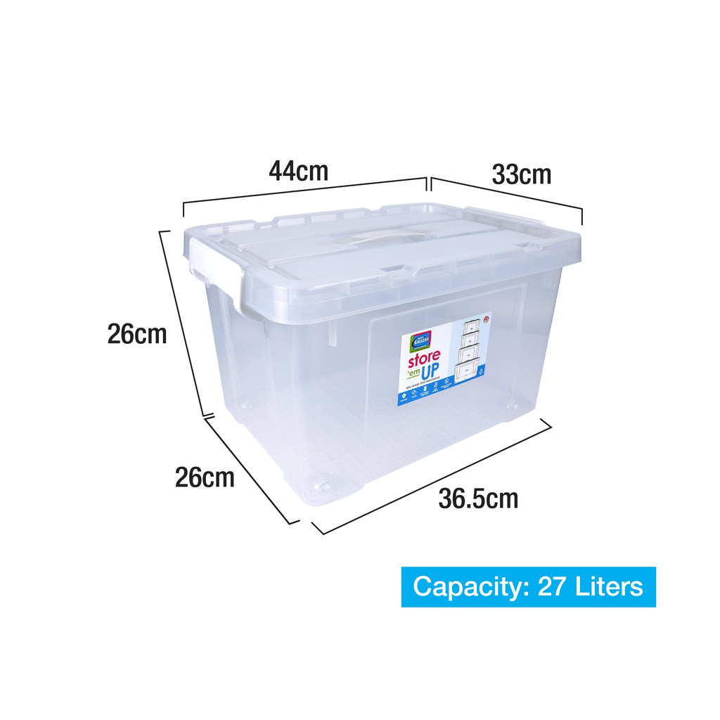 Home Gallery Storage Box w/ Handle and Wheels 27L (B1T1) | Stackable ...