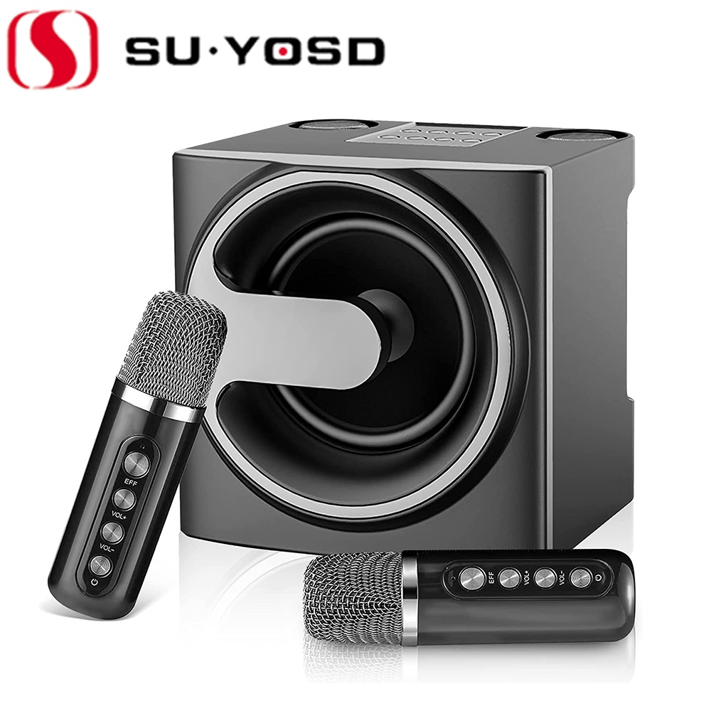 Su-Yosd 100W Professional Karaoke Dual Microphone Wireless Bluetooth 3D ...