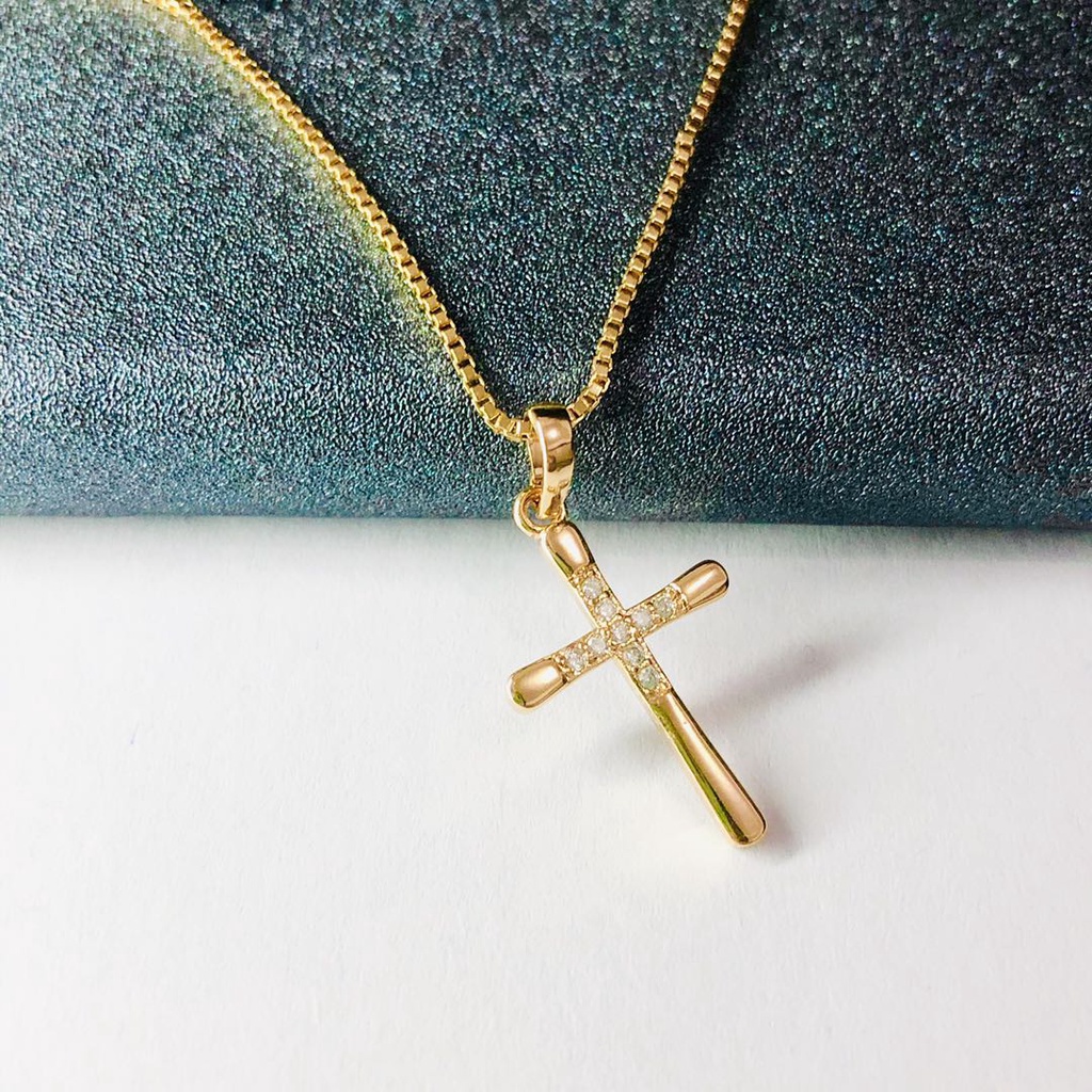 Female gold cross on sale necklace