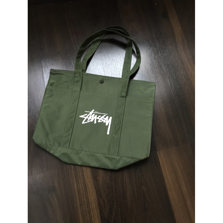 Army GREEN TOTEBAG Stussy