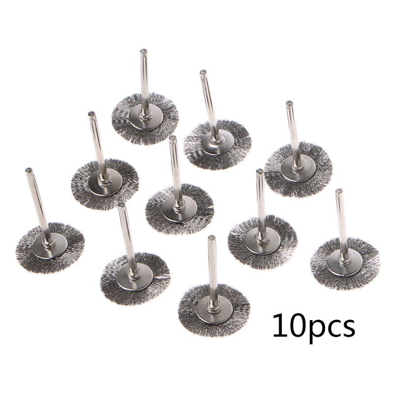 WER 10pcs 22mm Platinum Blade Stainless Steel Wire Wheel Brush Dremel