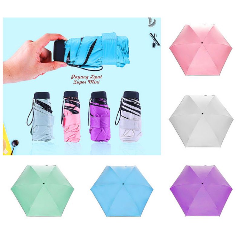 Super Mini Pocket Folding Umbrella Hand-Held Umbrella | Shopee Philippines