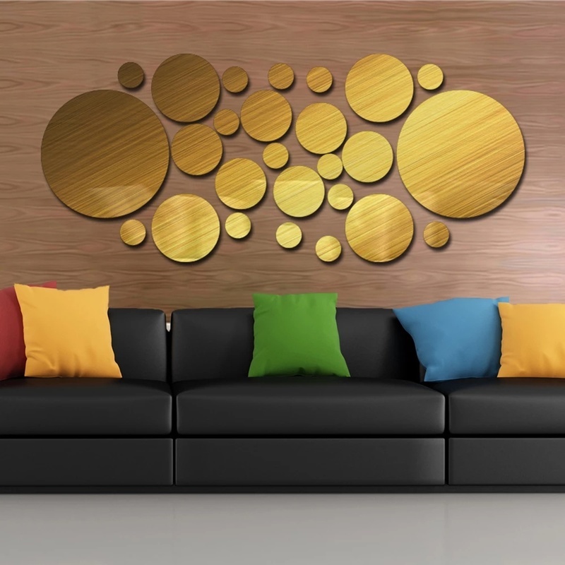 28Pcs/Set Creative Dot Acrylic DIY Selfadhesive Mirror Wall Stickers