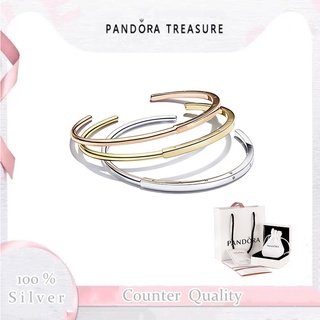 PANDORA Rose Gold 925 Signature I-D bangle Bracelet 569493C00