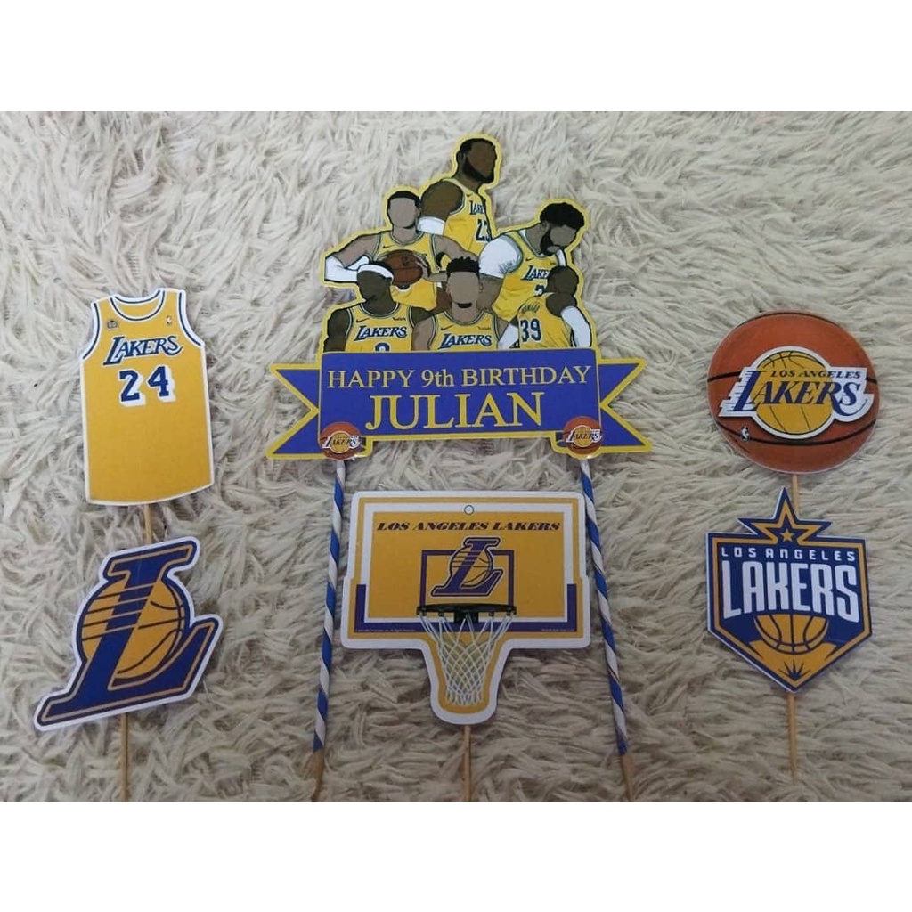 BASKETBALL LAKERS PERSONALIZE CAKE TOPPER SET | Shopee Philippines