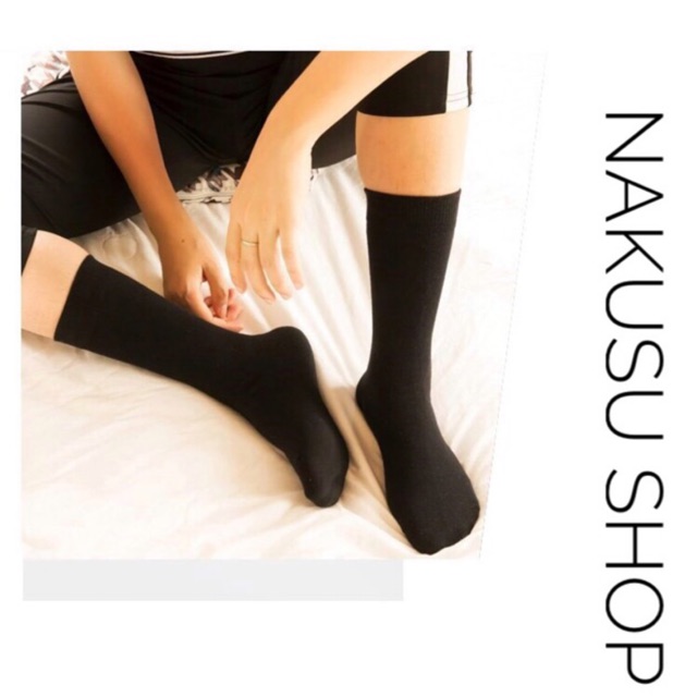 Nakusu 6Pairs Cotton Men's Plain Black/White Long Sports Socks Knee High Socks Shopee Philippines