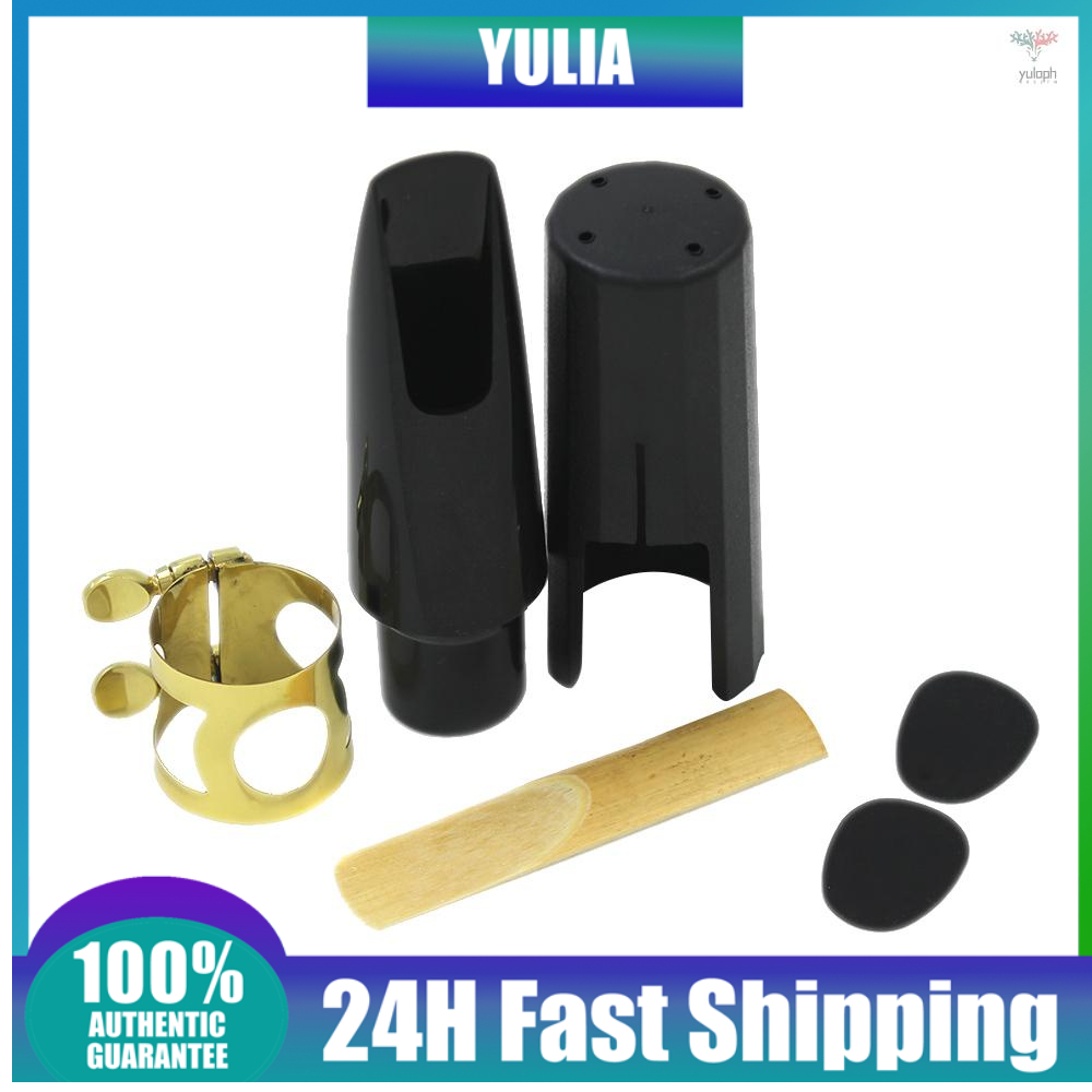 Tenor Sax Saxophone Mouthpiece Plastic with Cap Metal Buckle Reed