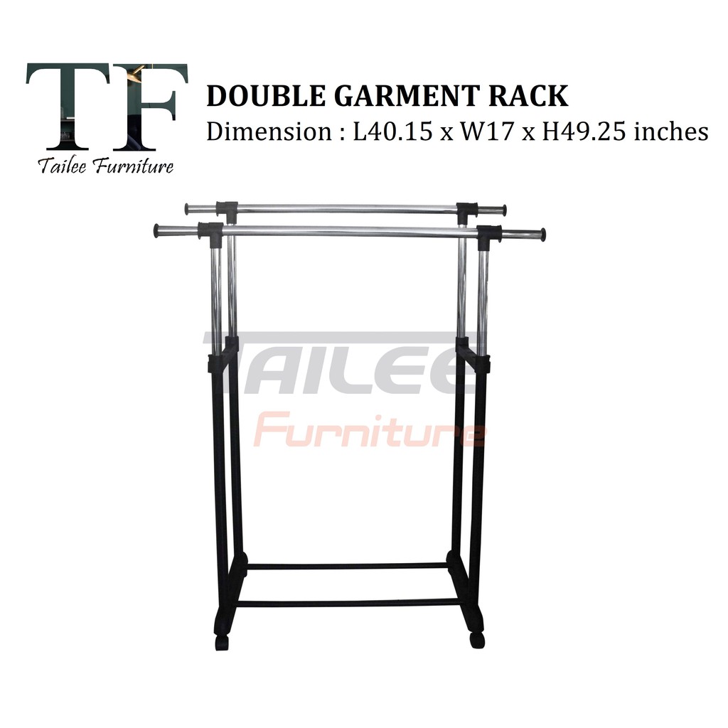 TAILEE HRD-200 - ADJUSTABLE DOUBLE GARMENT RACK | Shopee Philippines