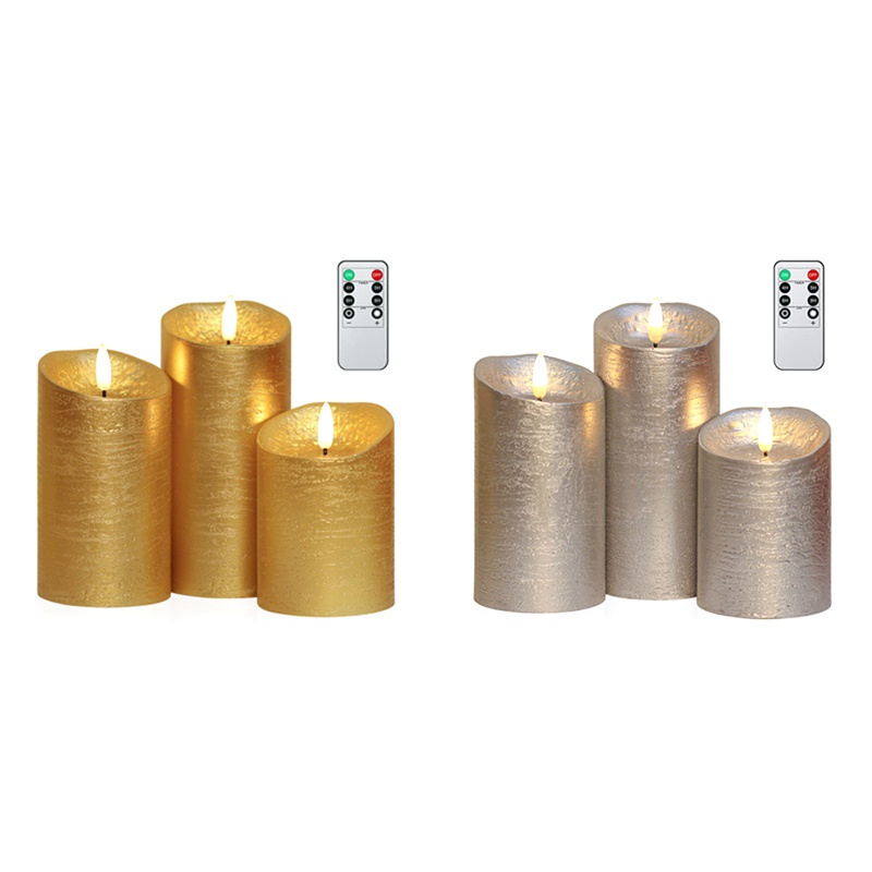 GTBL 3Pcs Flickering Remote Candle Lights LED Control Flameless Candle