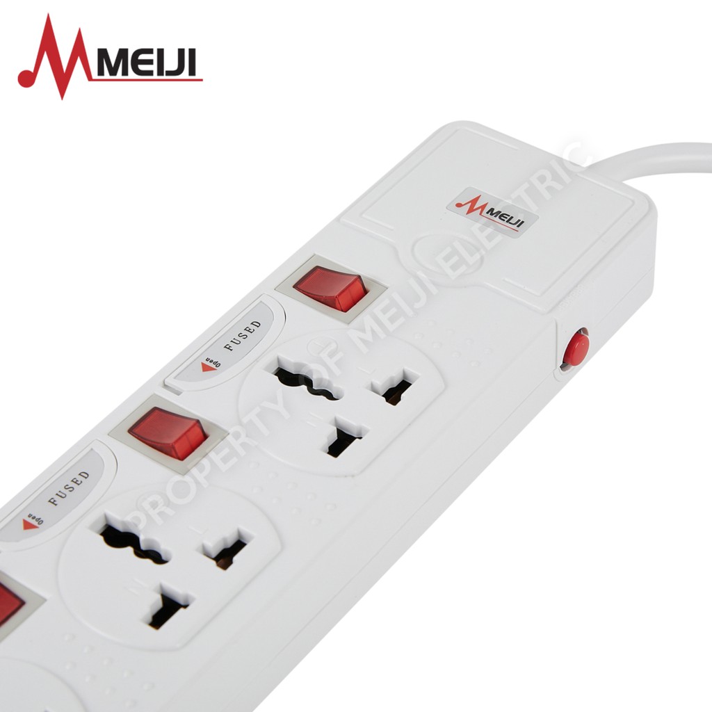 Meiji Extension Cord 5 Gang 3 Meters Power Strip 5X International ...