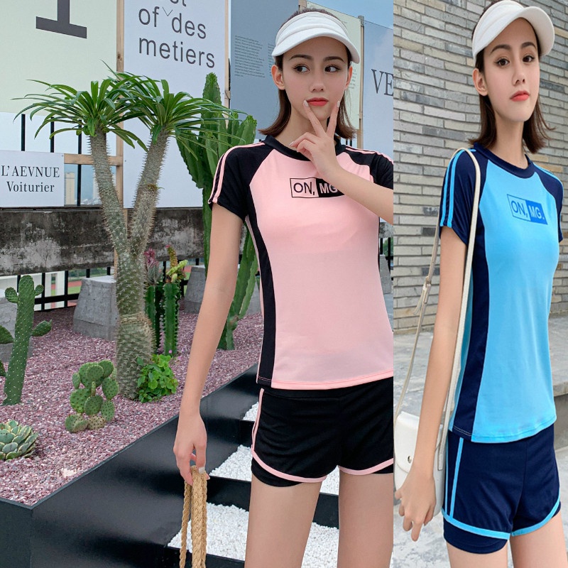 Sports Split Swimwear Conservative Belly Covering Swimsuit Cover Ups