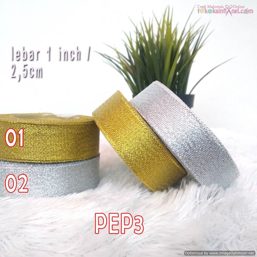 PEP3 1 inch Gold Silver Ribbon (1 Roll 20 yards) | Shopee Philippines