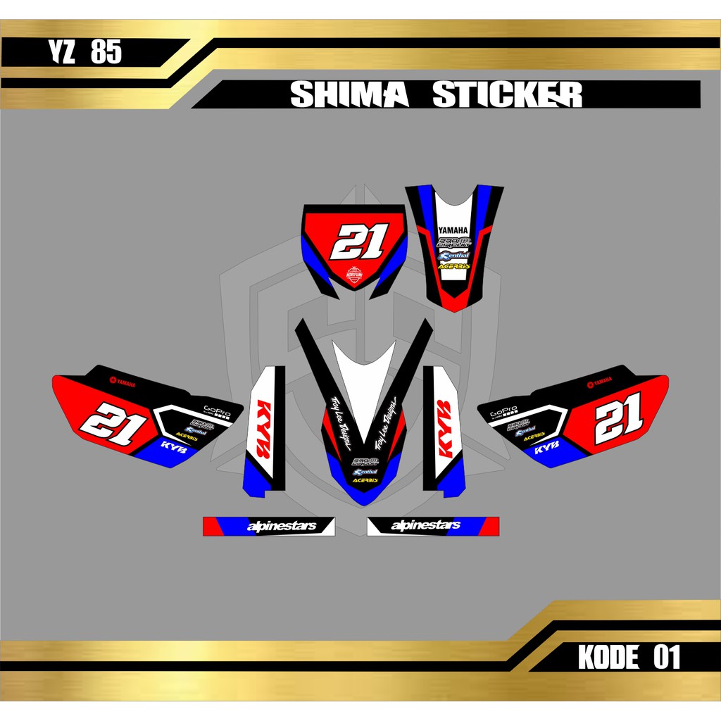 YZ 85 Striping YZ 85 YAMAHA Motorcycle Sticker Racing Variation 01 - 06 ...