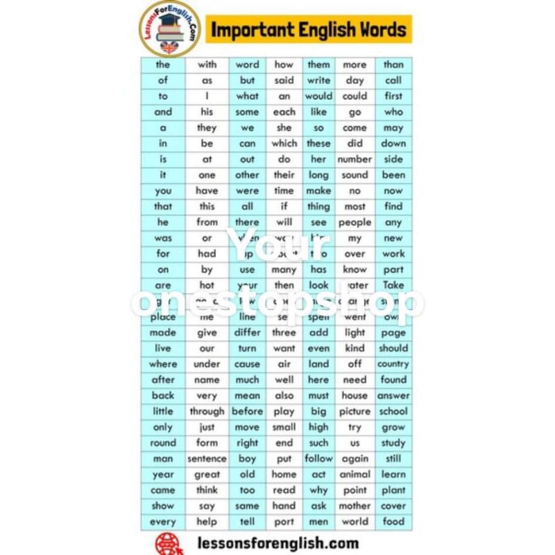 LAMINATED 100 IMPORTANT WORDS/ SIGHT WORDS 1 PC | Shopee Philippines