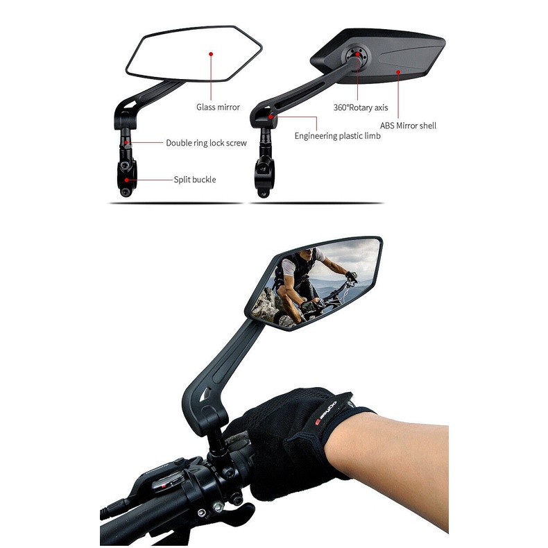 Globetrotter Bicycle Bike Cycle Handlebar Rear View Mirrors Rearview ...