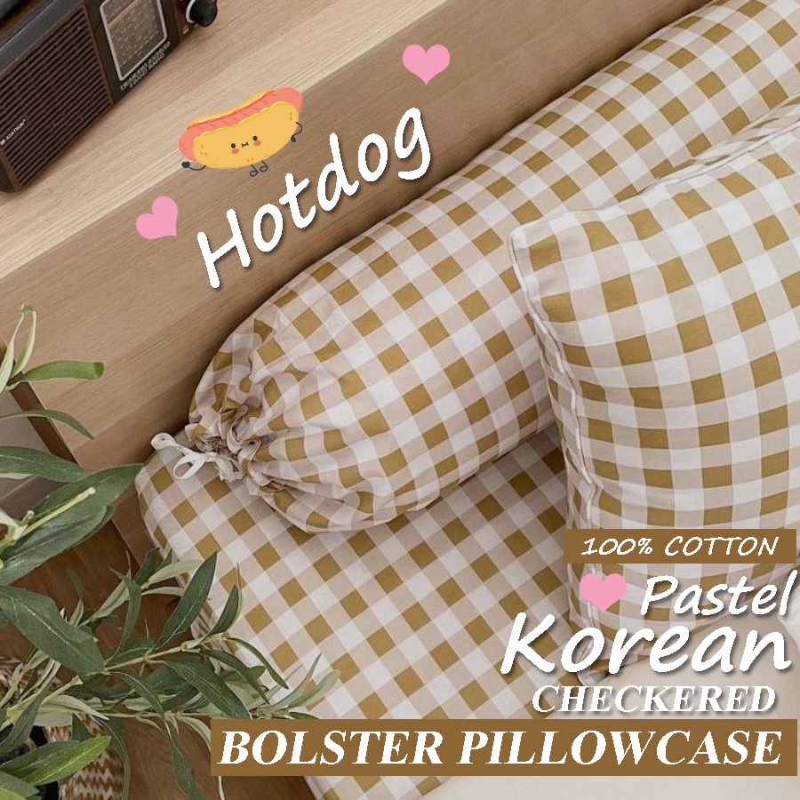 Korean Bolster Pillowcase Hotdog pillowcase canadian checkered Shopee
