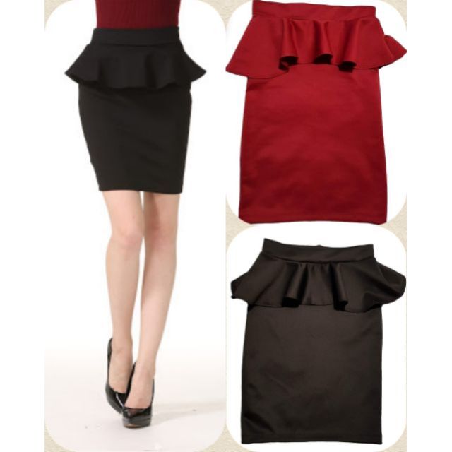 Pencil cut 2025 skirt with ruffles