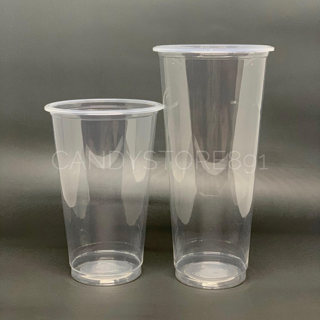Plastic Cups Milk tea Cups - Slim PP Cups 90mm (50 pcs) - NO LID