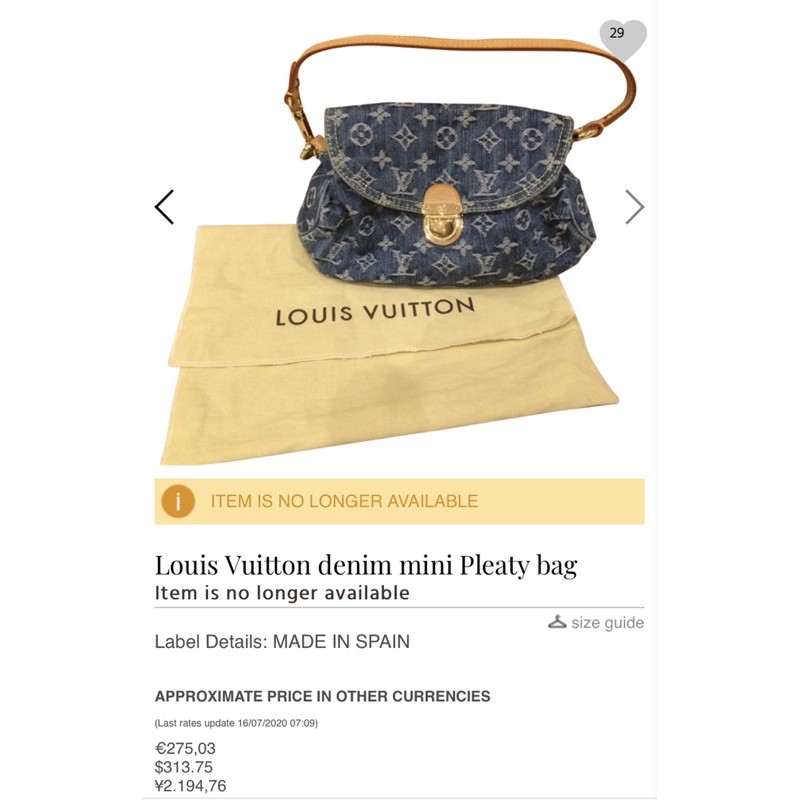 LV Denim Pleaty Mini Bag, Luxury, Bags & Wallets on Carousell