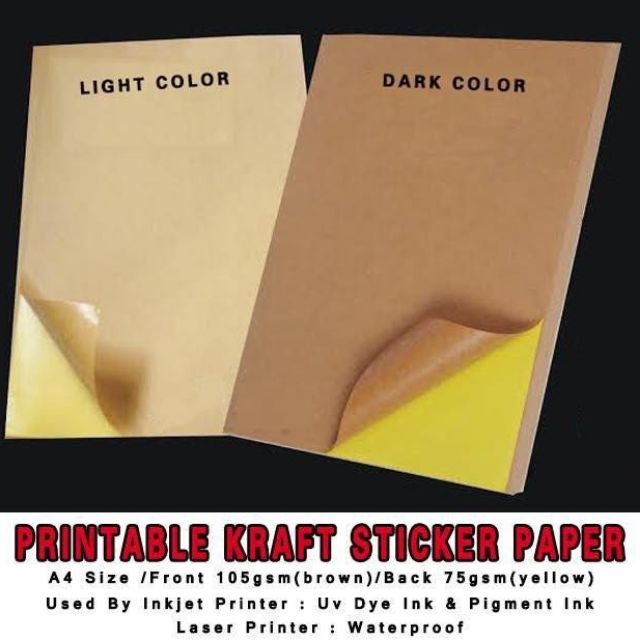 (100pcs)Printable Kraft Sticker Paper A4/100pcs/105gsm | Shopee Philippines