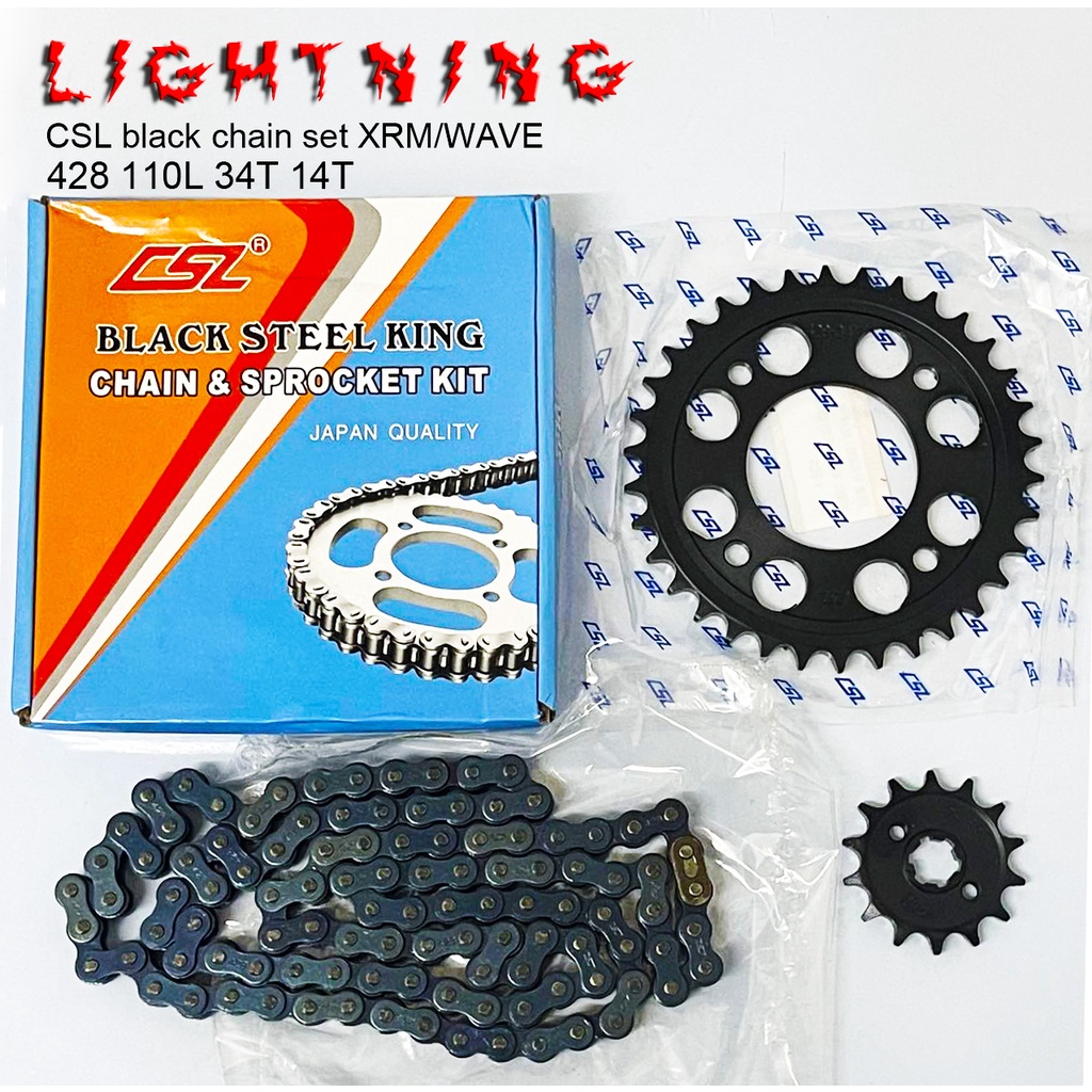 CSL black chain set XRM125 C100 Dream Smash Wave125 Wave100 chain set