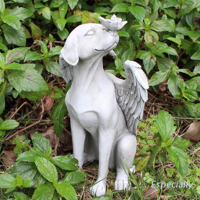 ESP Angel Pet Dog Statue Memorial Grave Marker Keepsake Antique Stone ...