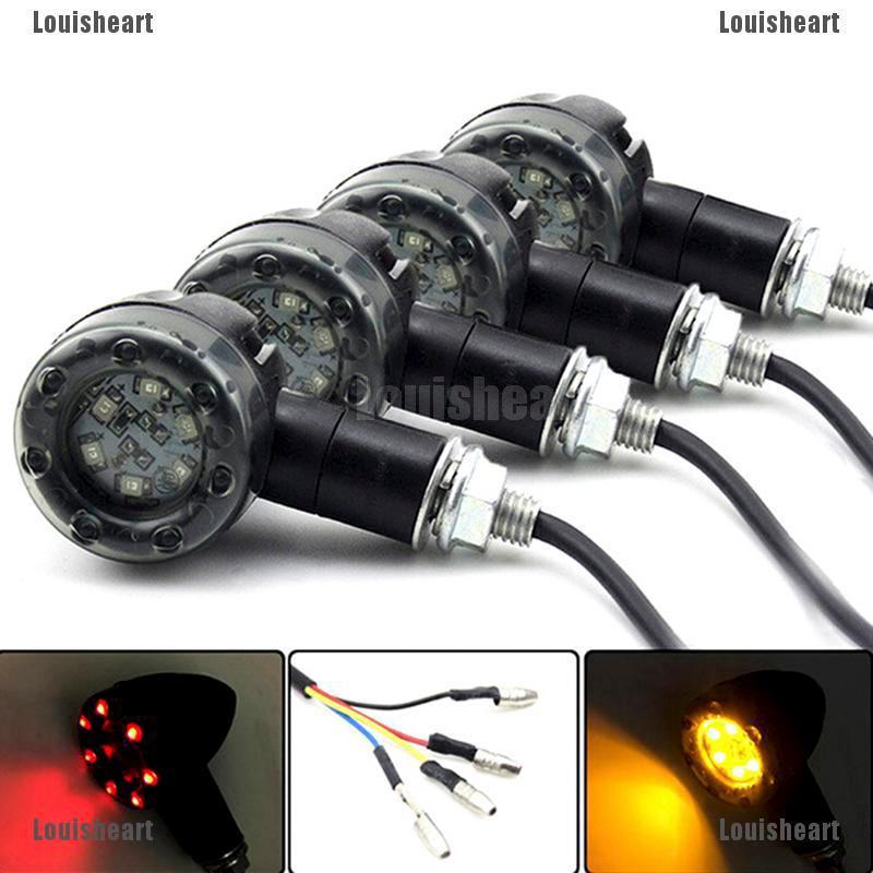 Motorcycle Mini LED Turn Signal Lights Amber Flowing Directional