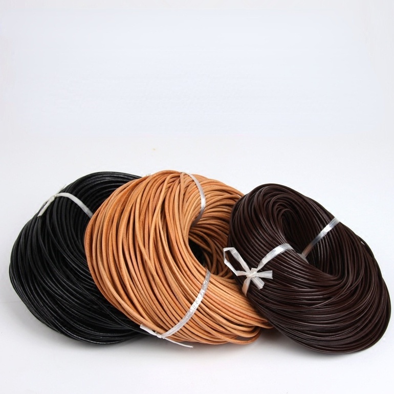 5m/Bag Cowhide Rope diy Jewelry Accessories Black Brown Natural Color ...