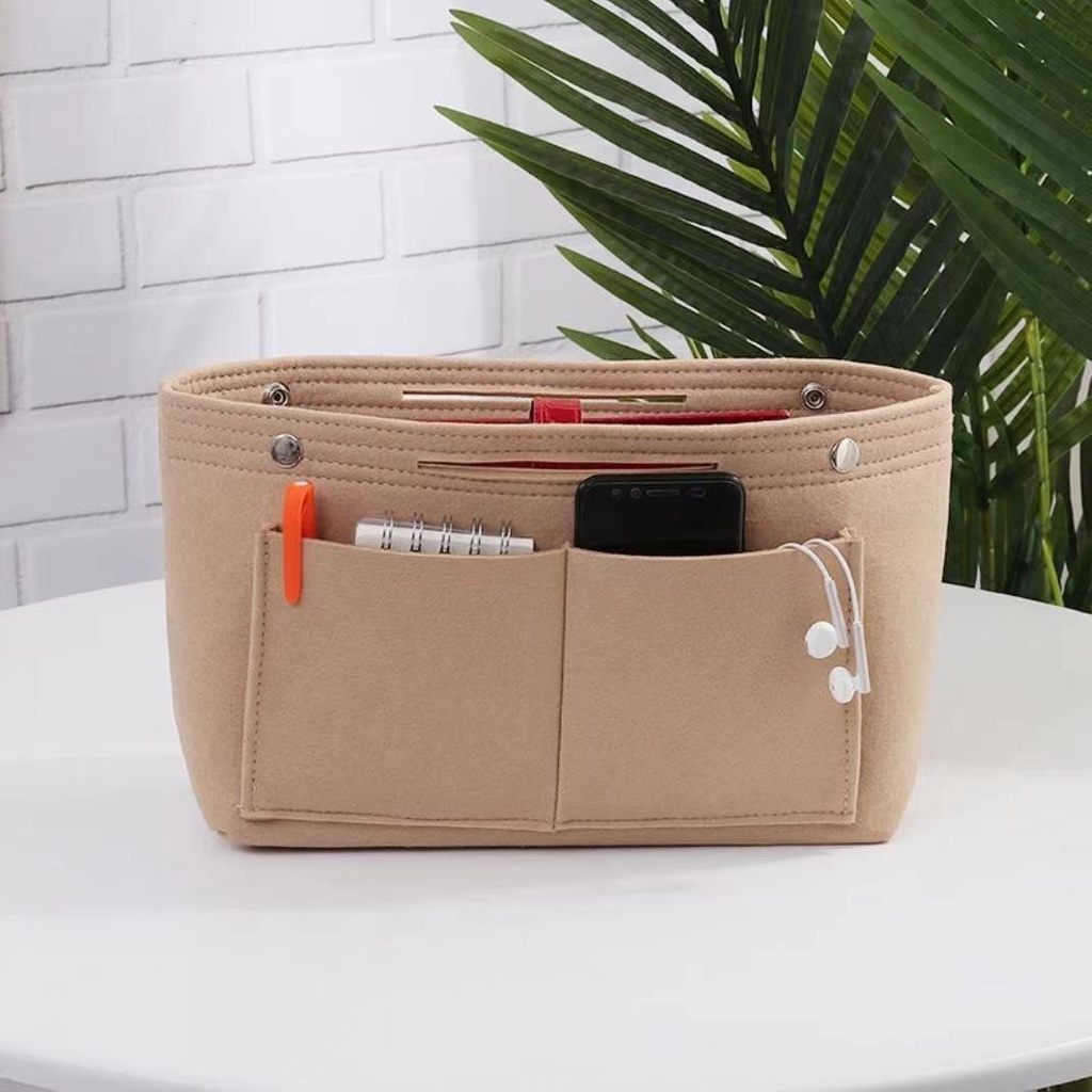 Felt Makeup Bag Organizer Insert Handbag Travel Inner Purse Shopee Philippines