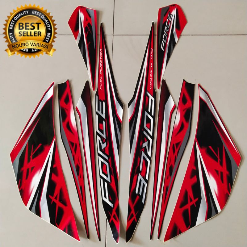 HITAM MERAH Yamaha Vega force 2014 black red Striping, best quality ...