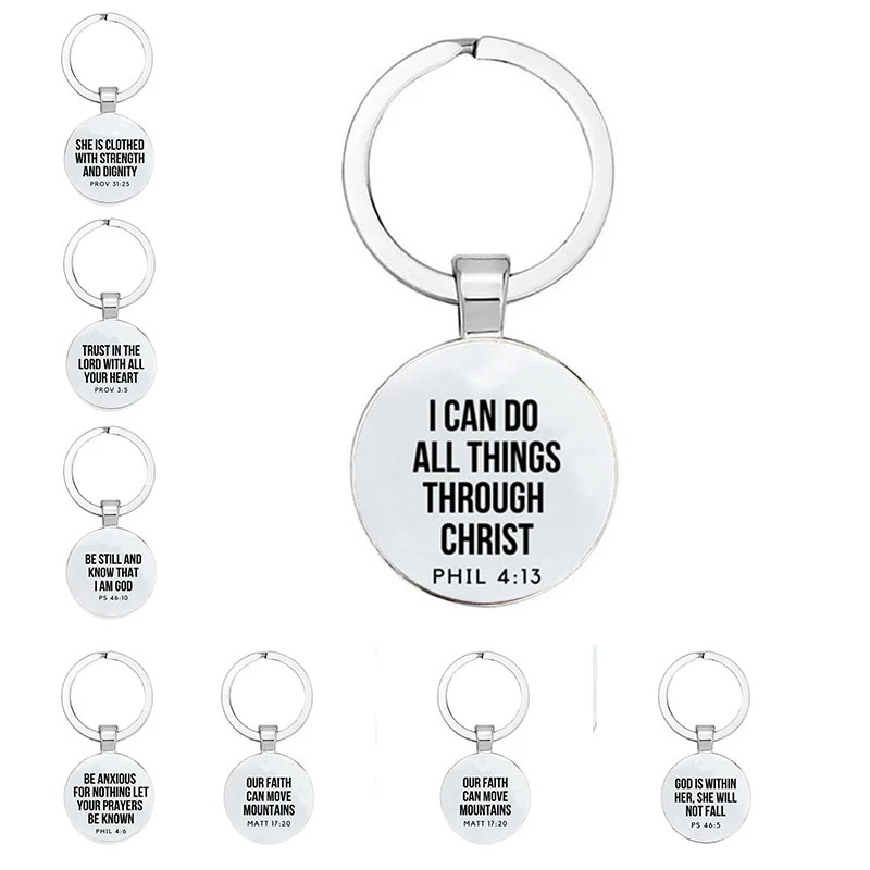 New Bible Verses Key Chain Faith Key Ring Bible Christian Jewelry
